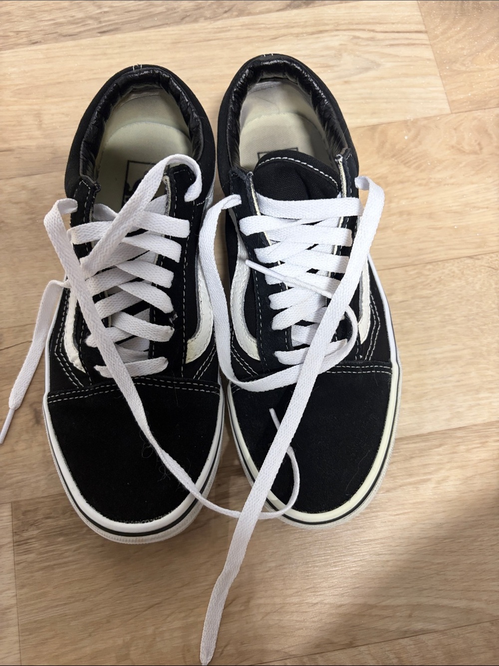 Vans Black and White Men's Low-Top Skate Sneakers